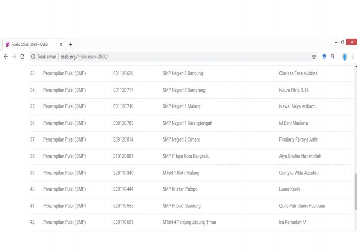Finalis Penampilan Puisi OSEBI 2020
