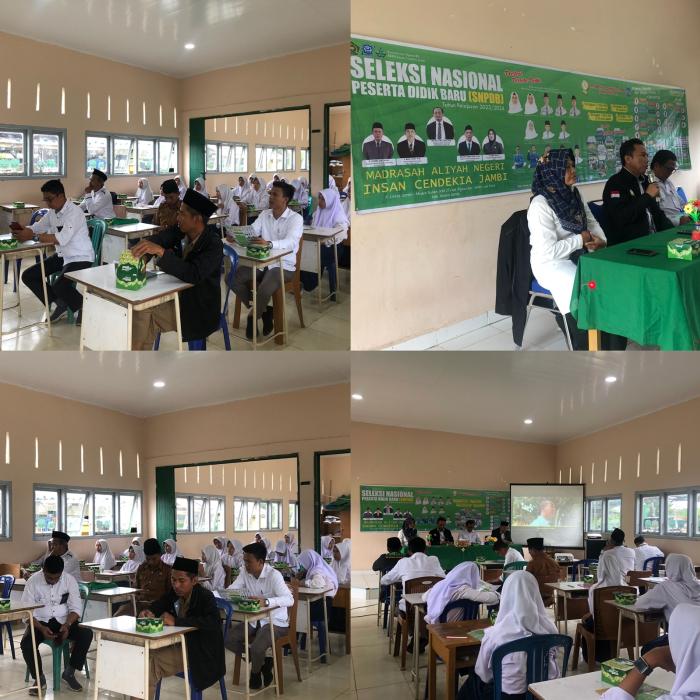 SOSIALISASI SELEKSI NASIONAL PESERTA DIDIK BARU MAN INSAN CENDEKIA JAMBI DI MTsN 4 TANJUNG JABUNG TIMUR 